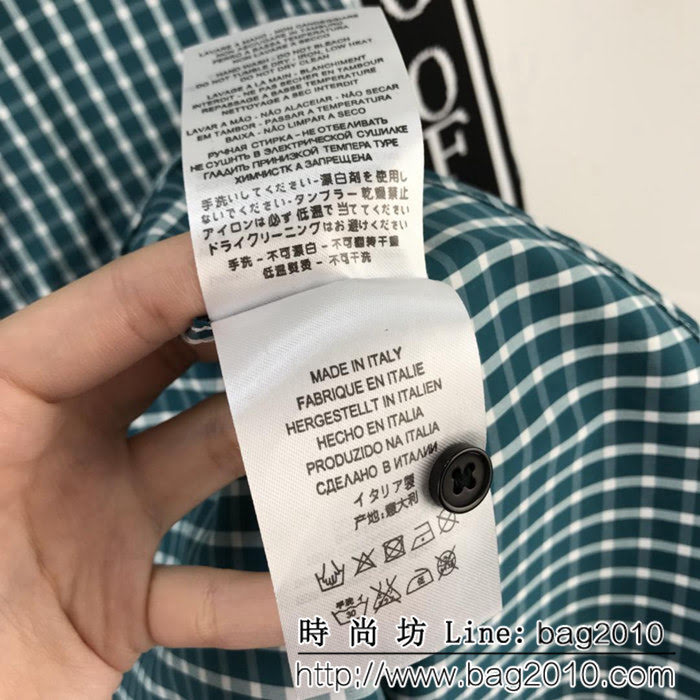 DＧ杜嘉班納 18ss秋冬新款 手臂提花字母織帶 細格子長袖襯衣 ydi1100